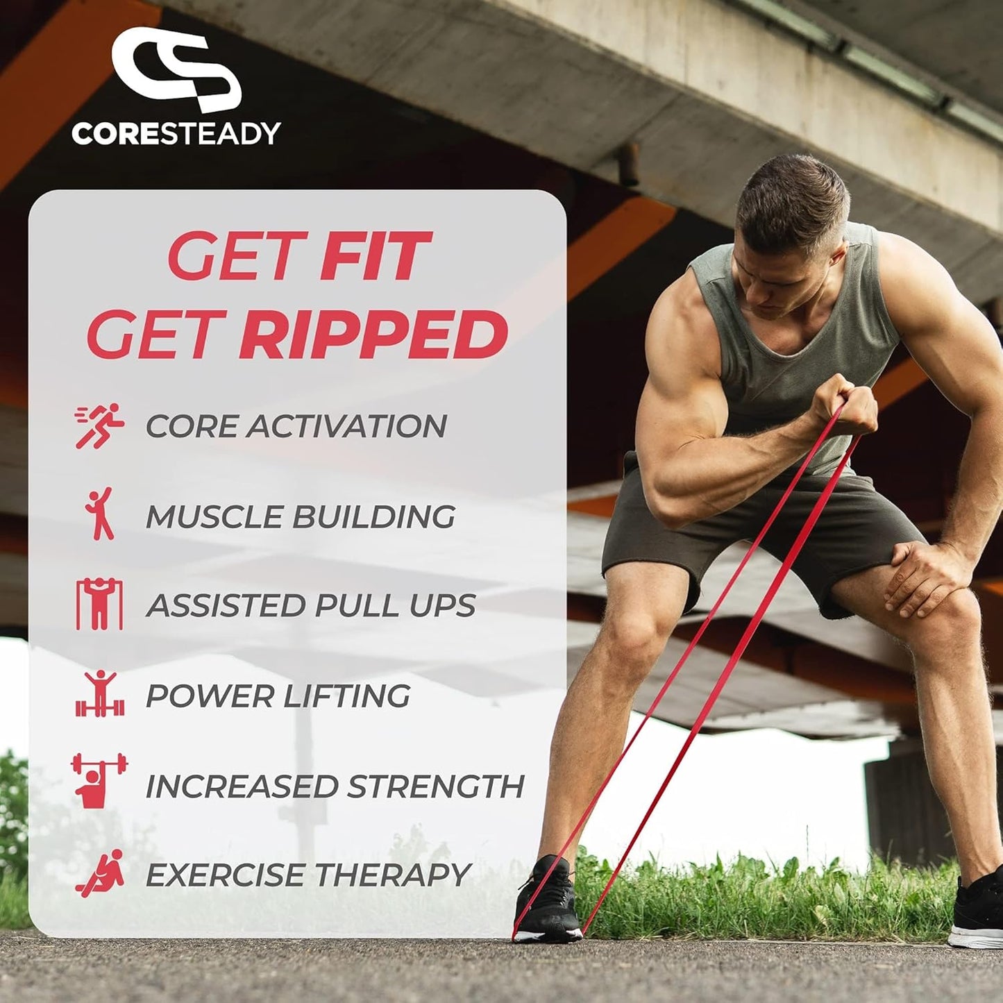 Pull up Bands & Resistance Bands - Rubber Heavy Duty Loop Band for Men & Women - Build Fit Power & Muscle - Training, Fitness Assist Pull Ups & Gym Exercise